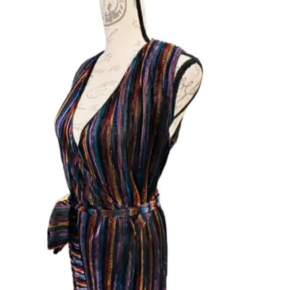 Rachel Roy Erma Wrap‎ Dress Metallic Rainbow